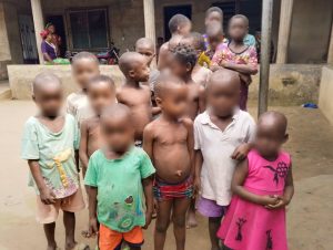 Photos of out-of-school children in Ikot Ntuk, Oruk Anam LGA.
